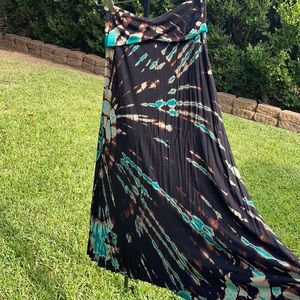 High Waisted Foldable Maxi Skirt